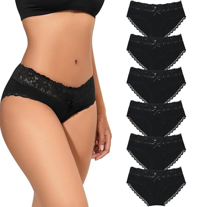 Women's High Waist Cotton Underwear in Muti-packs: 8pcs, 4pcs; - Hipster Style, Full Coverage Soft Ladies Briefs , Womenswear, Fit Breathable Everyday Cotton Underwear Solid Seamless Pantie