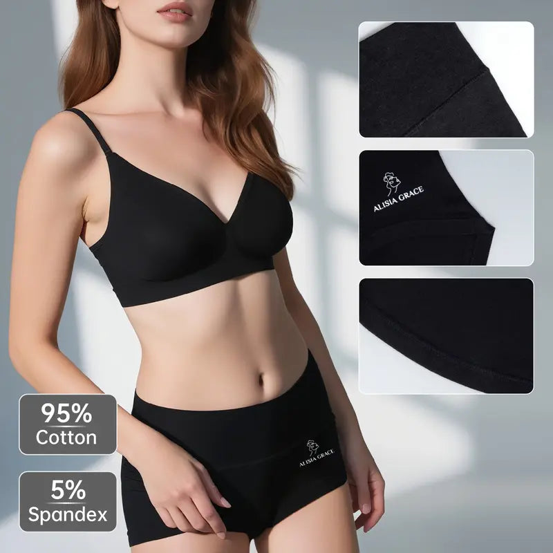 Women's High Waist Cotton Underwear in Muti-packs: 4pcs, 8pcs;- Full Coverage Ladies Panties, Elegant, Stretchy Fit, Breathable, Machine Washable - Womenswear Cotton Brief