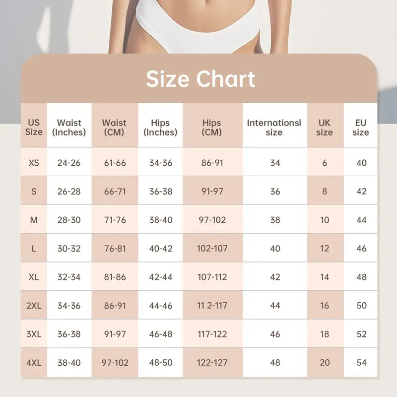 Women's High Waist Cotton Underwear in Muti-packs: 4pcs, 8pcs;- Full Coverage Ladies Panties, Elegant, Stretchy Fit, Breathable, Machine Washable - Womenswear Cotton Brief